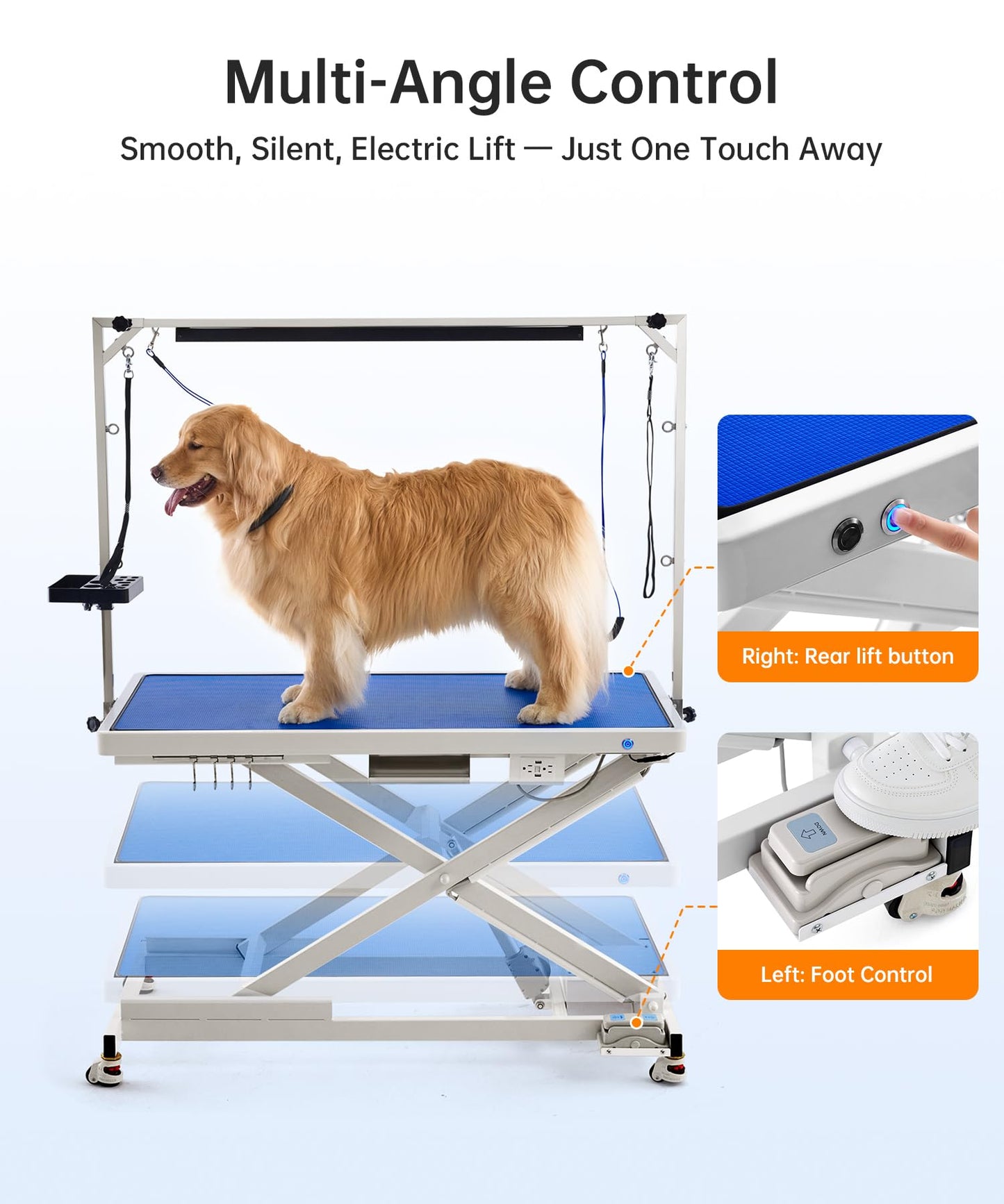 Polimo – Elektrisk hundefrisørbord med LED og høydekontroll