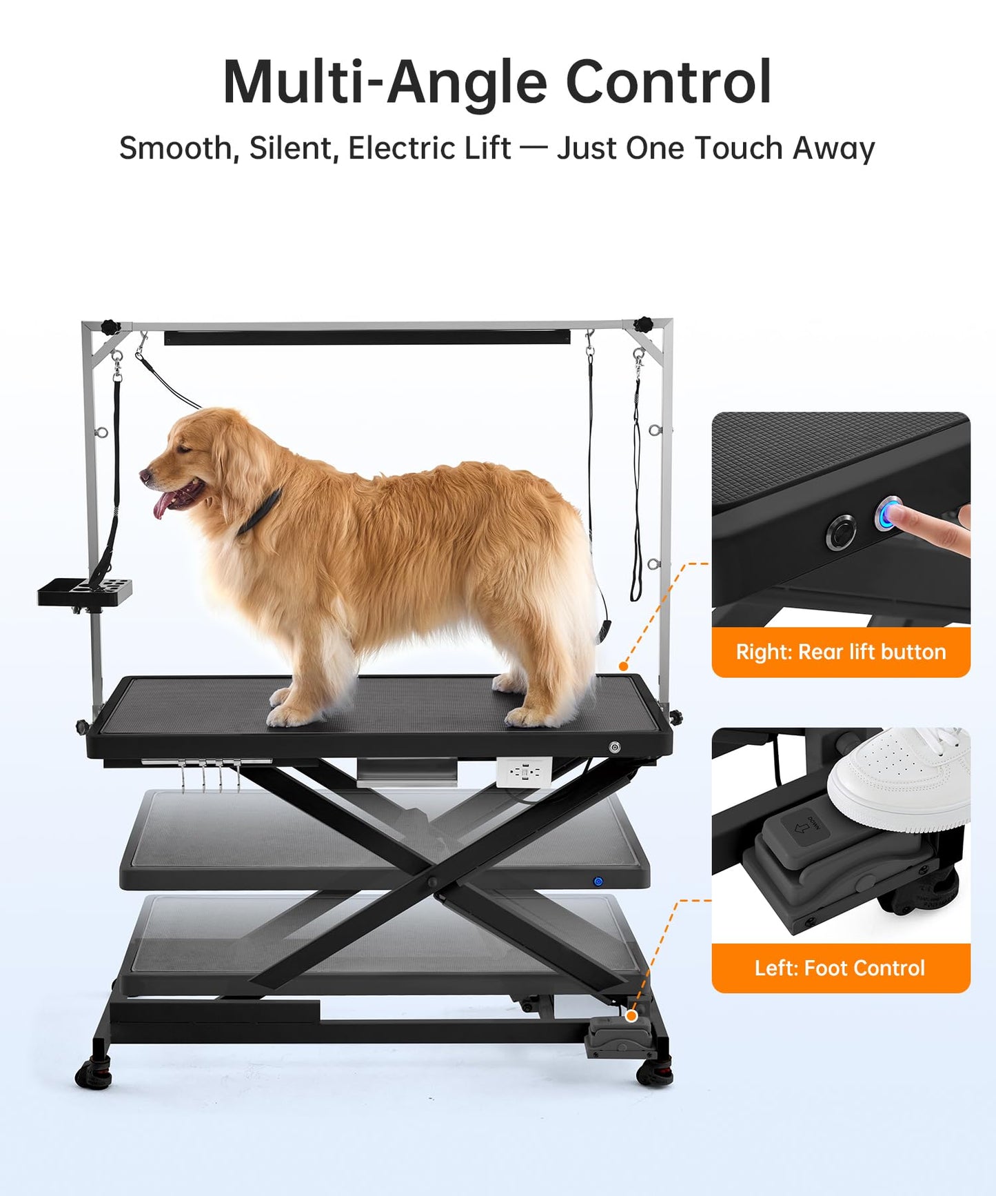 Polimo – Elektrisk hundefrisørbord med LED og høydekontroll