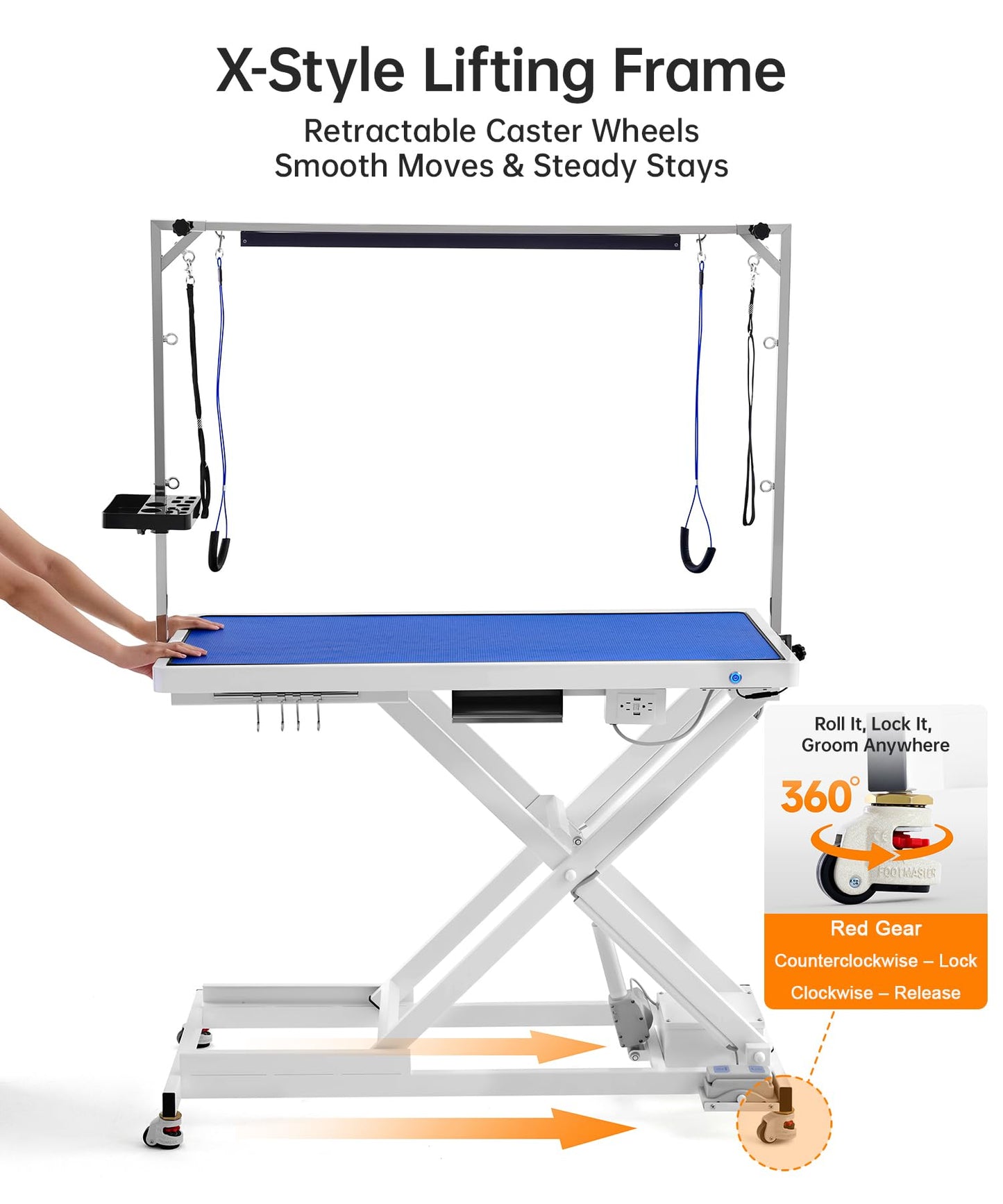 Polimo – Elektrisk hundefrisørbord med LED og høydekontroll